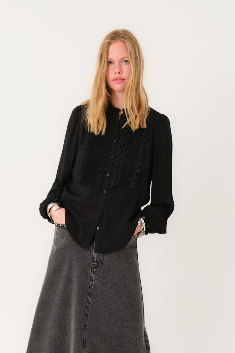 Arie skjortebluse - sort